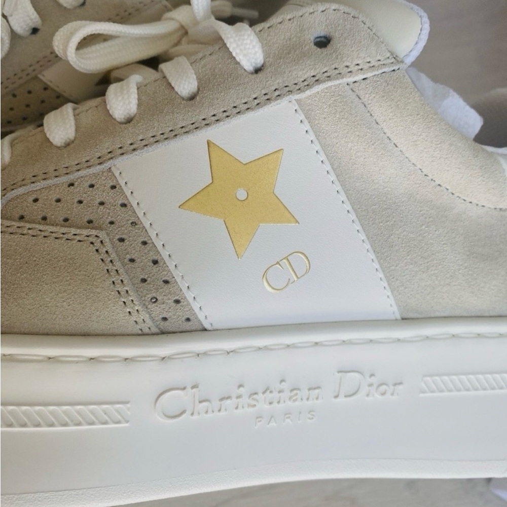 Dior Star Platform Sneakers Light Beige Suede Calfskin Leather - Picture 10 of 16